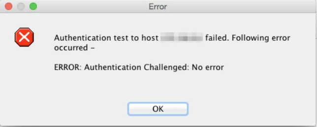 ASDM RADIUS test showing challenge-response error