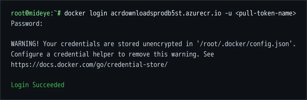 docker login ends in Login Succeeded.