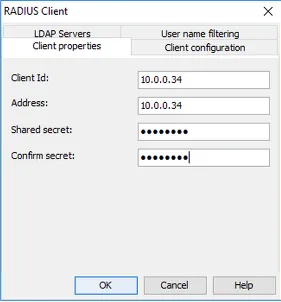 Mideye Server — create new RADIUS client